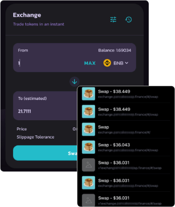 Transaction history